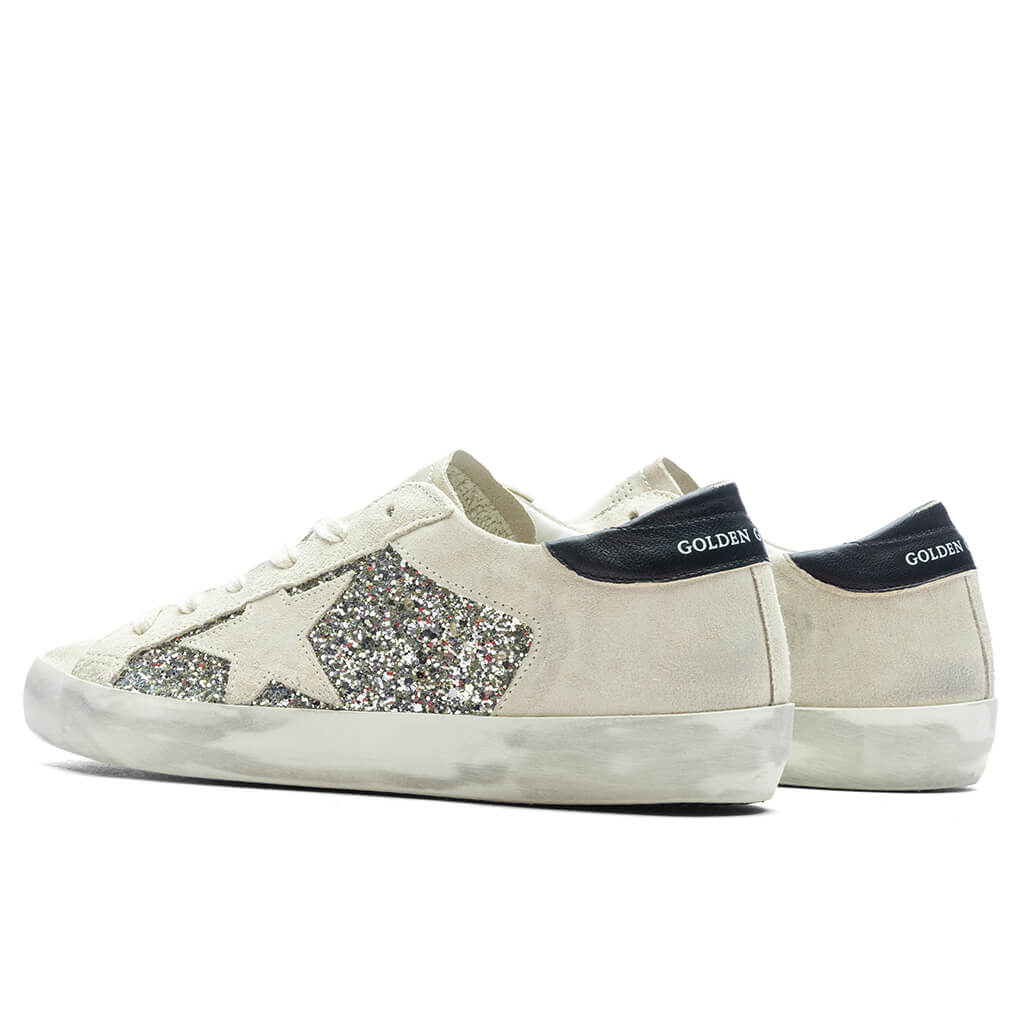 Women's Glitter Suede Super Star - Platinum/Beige/Black - Image 3