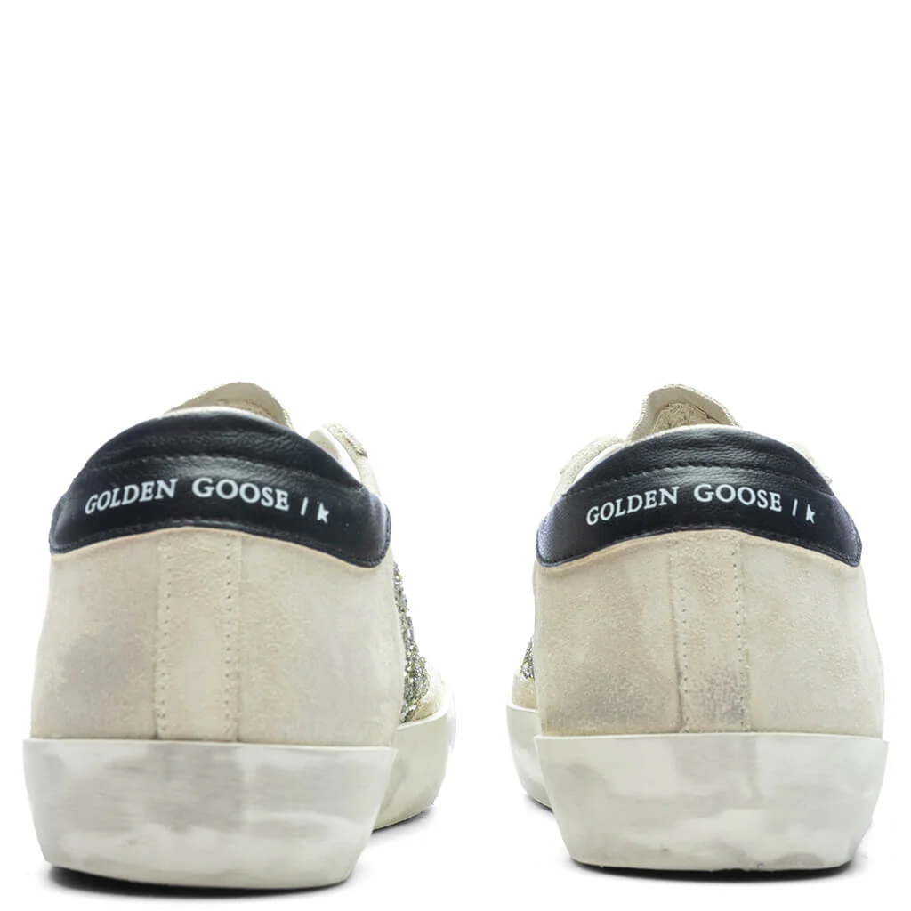 Women's Glitter Suede Super Star - Platinum/Beige/Black - Image 4