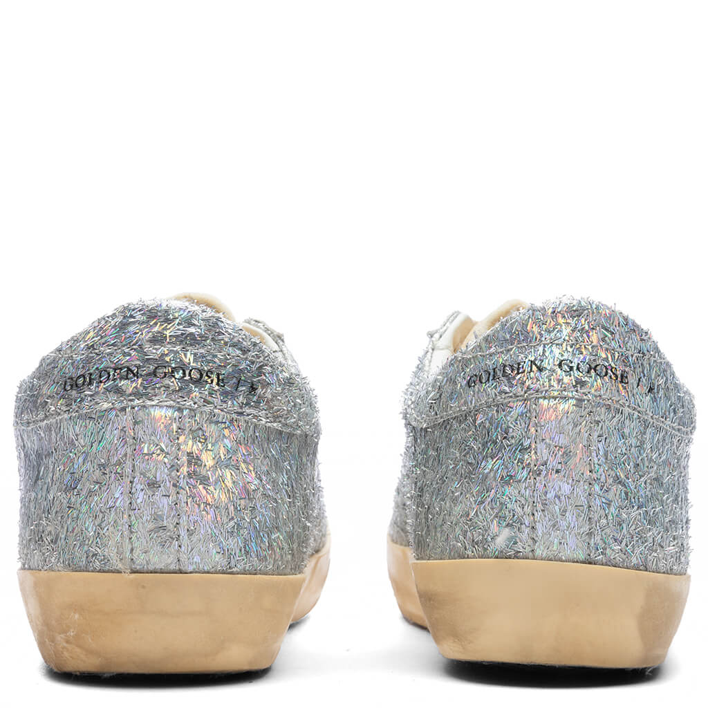 Women's Super-Star Lurex Pagliuzza Sneakers - Iridescent Silver/Yellow - Image 4