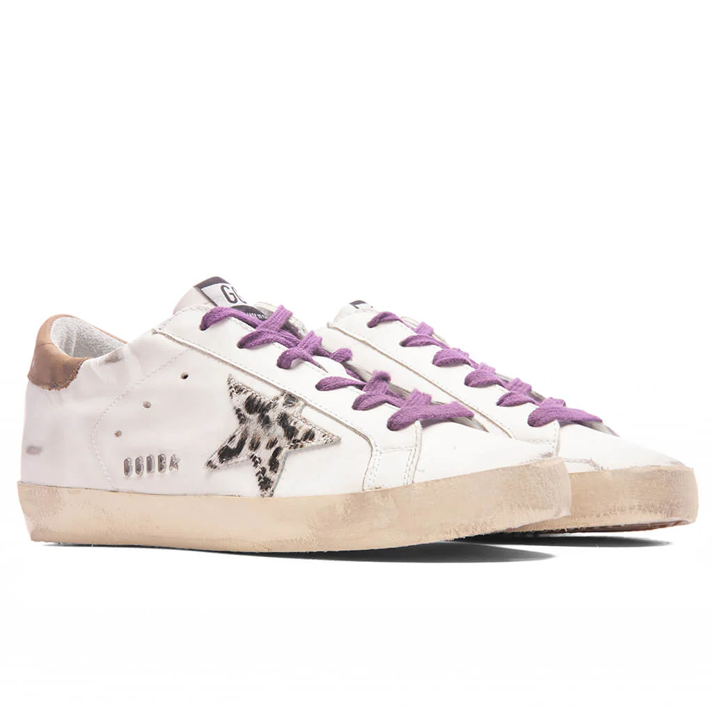 Women's Super-Star Sneakers - White/Beige Brown Leo/Brown - Image 2