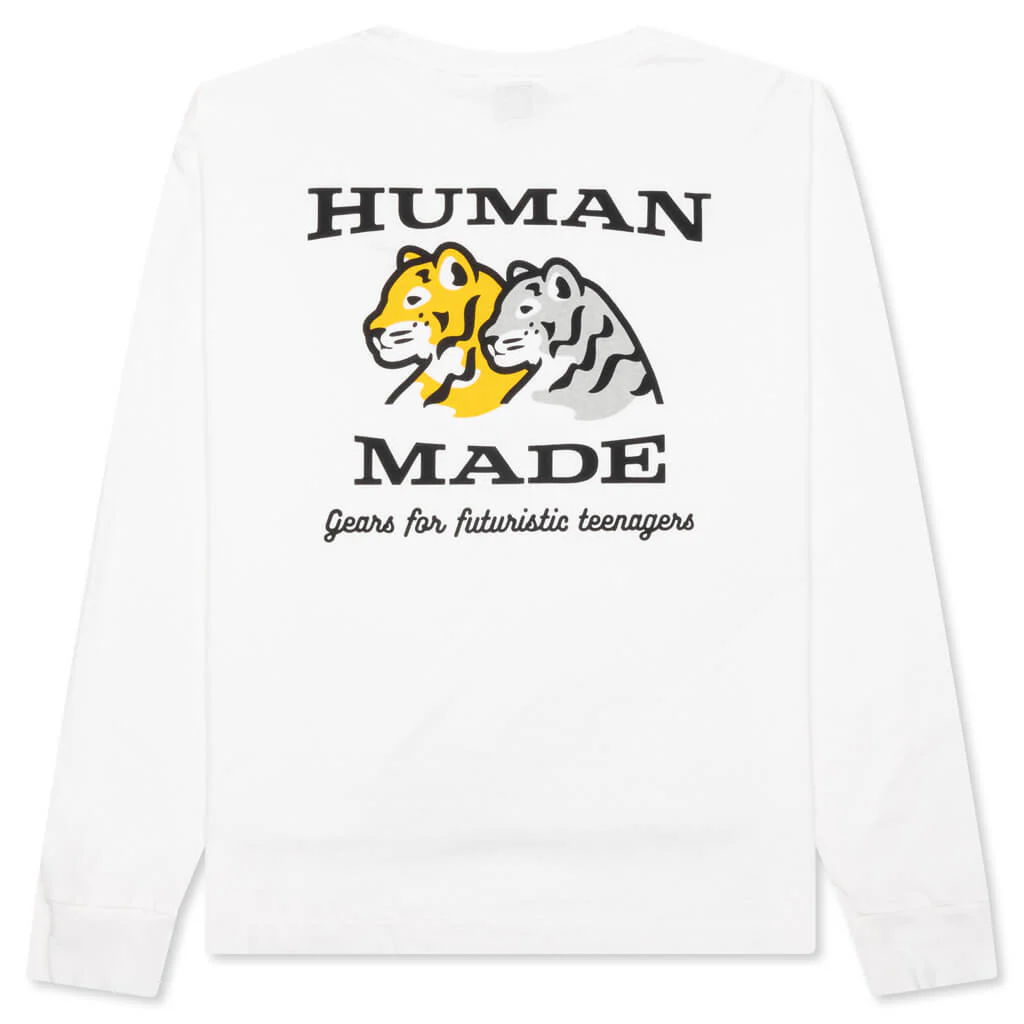 Graphic L/S T-Shirt #1 - White - Image 2