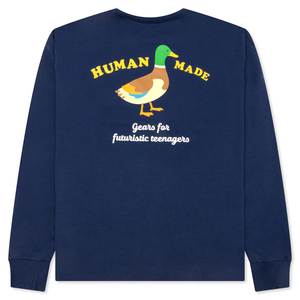 Graphic L/S T-Shirt #3 - Navy - Image 2