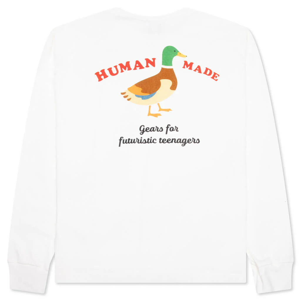 Graphic L/S T-Shirt #3 - White - Image 2