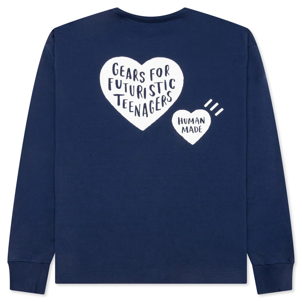 Graphic L/S T-Shirt #6 - Navy - Image 2
