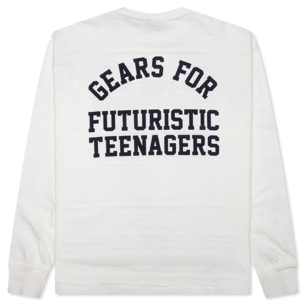 Graphic L/S T-Shirt #7 - White - Image 2
