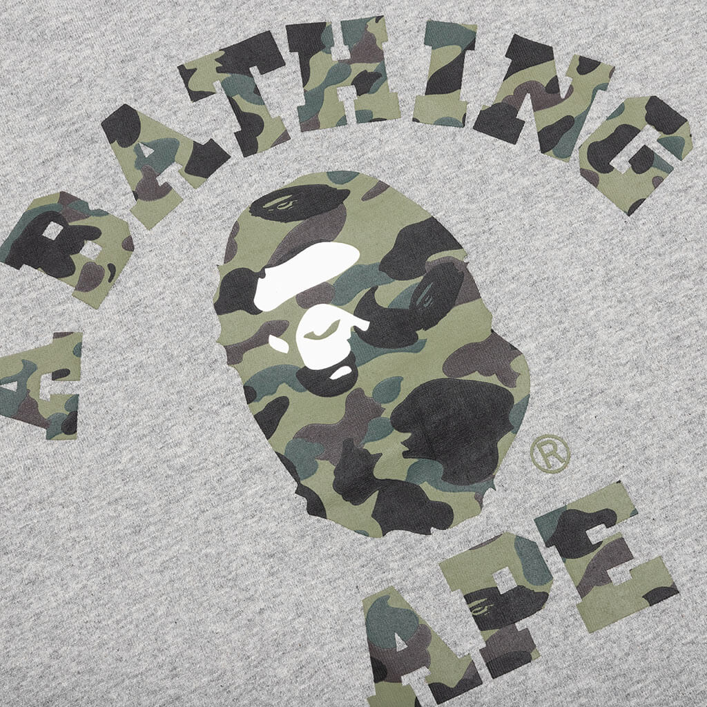 1st Camo College Long Sleeve Tee - Grey/Green - Image 3