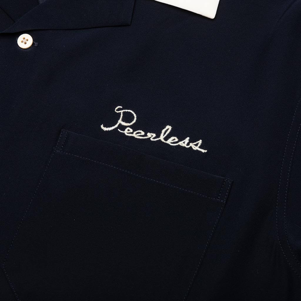 Hacking Short Sleeve Silk - Navy - Image 5