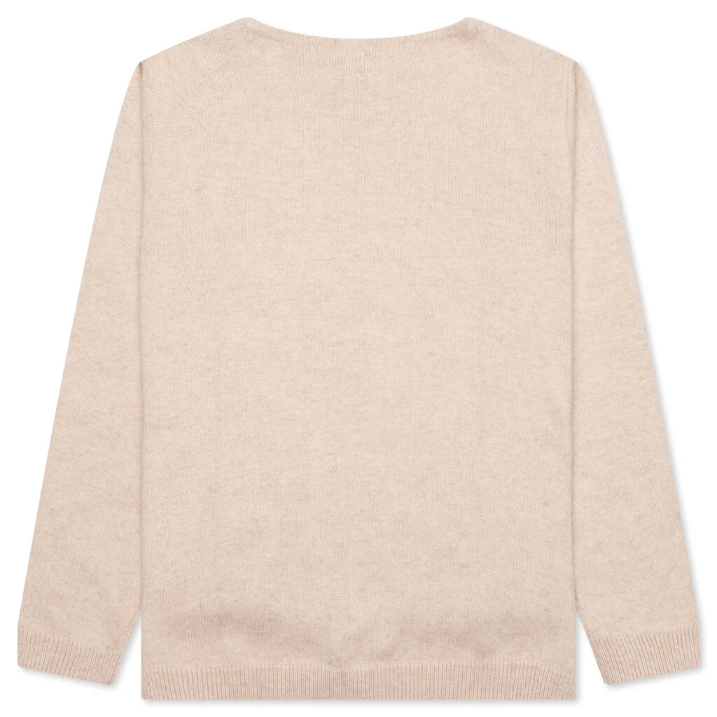 Heart Knit Sweater - Beige - Image 2