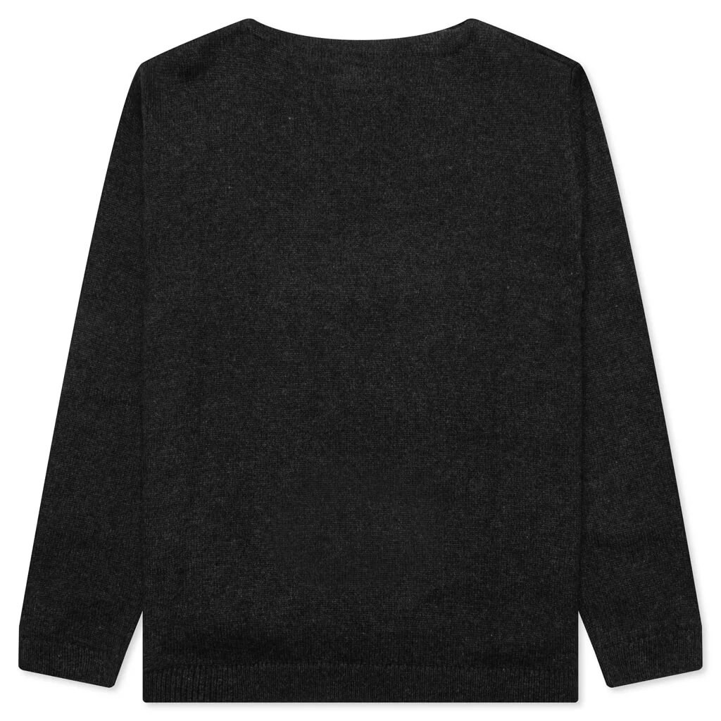 Heart Knit Sweater - Black - Image 2