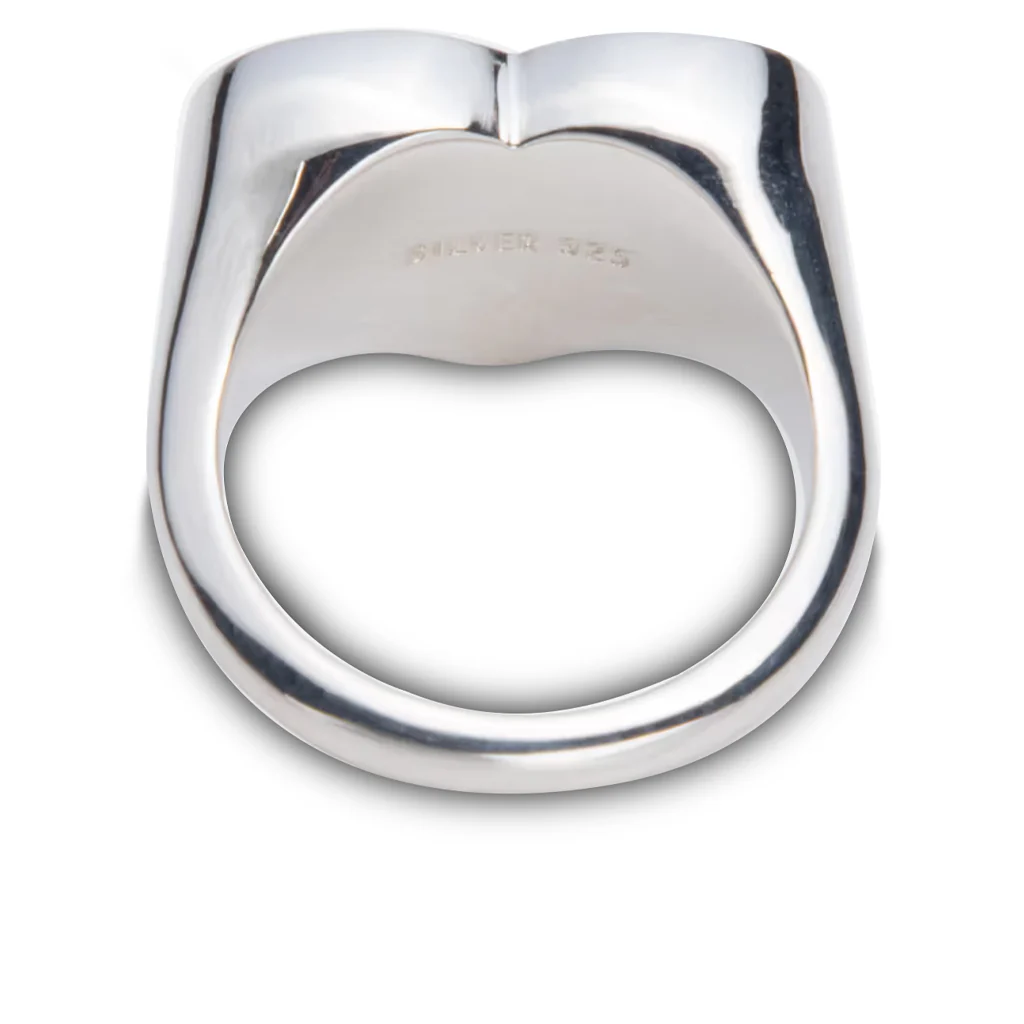Heart Silver Ring - Black - Image 2