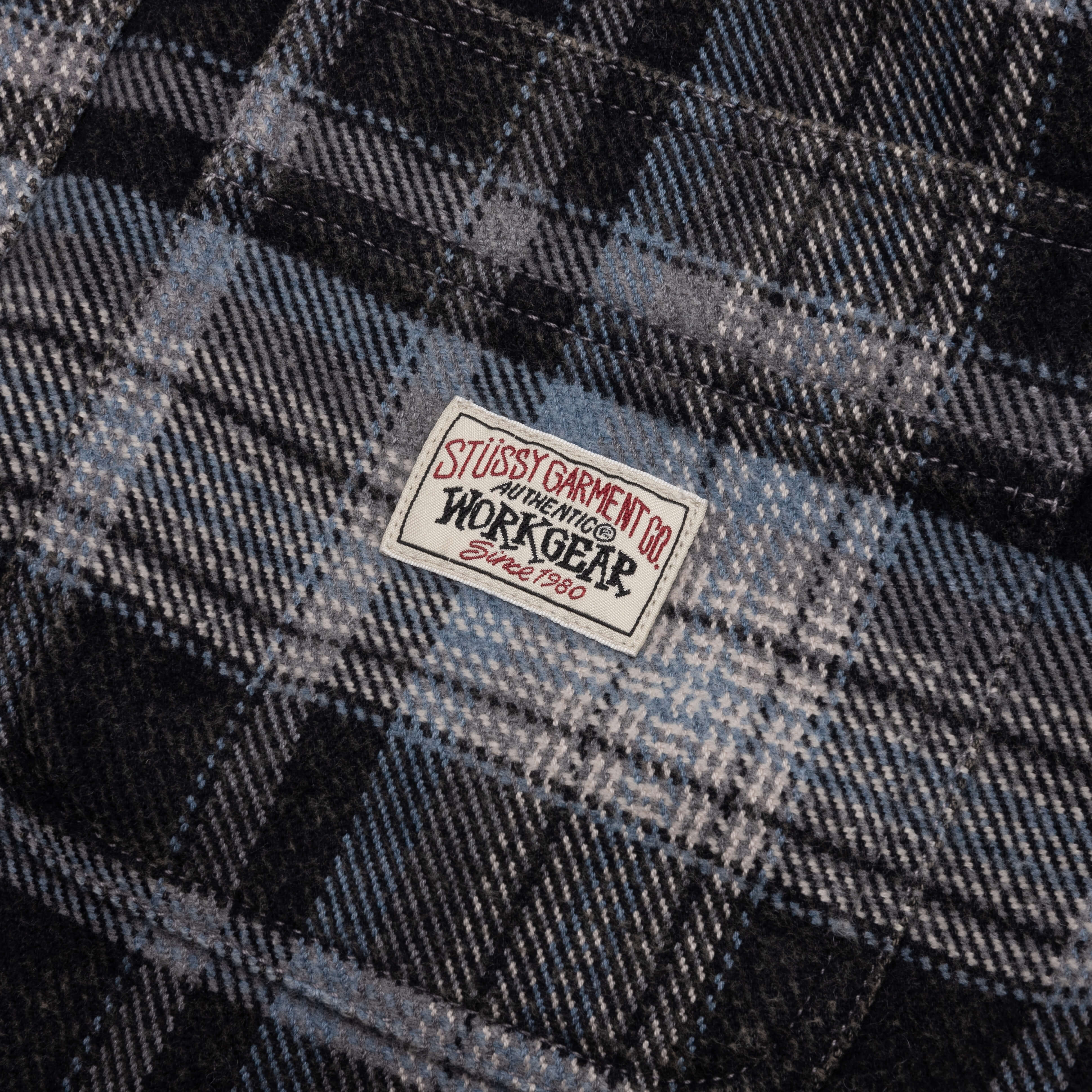 Heavy Washed Plaid Shirt - Blue - Image 4
