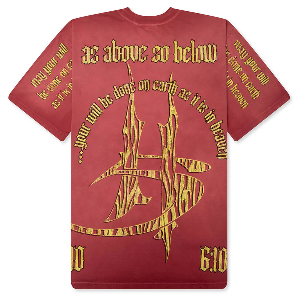 As Above So Below T-Shirt (Studs) - Red - Image 2