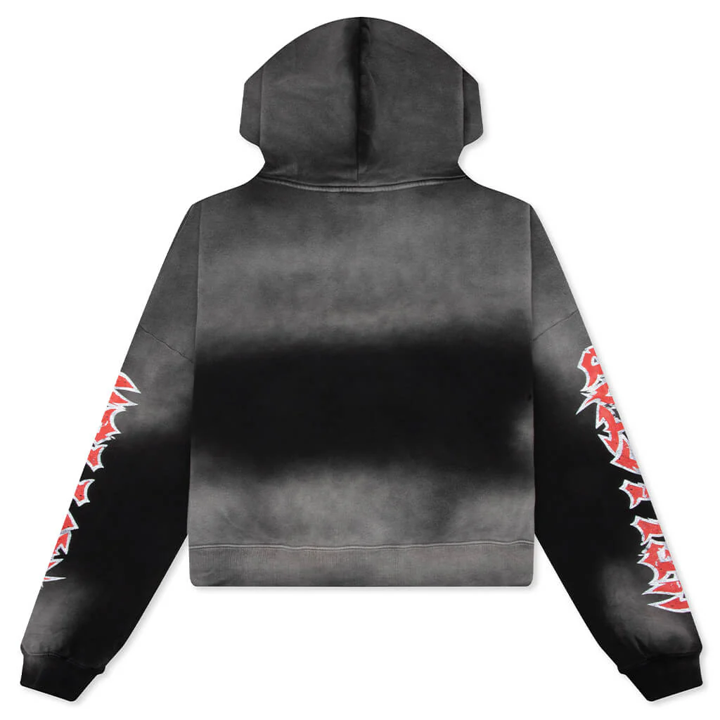 Stars Shine Graffiti Hoodie - Black/Red - Image 2