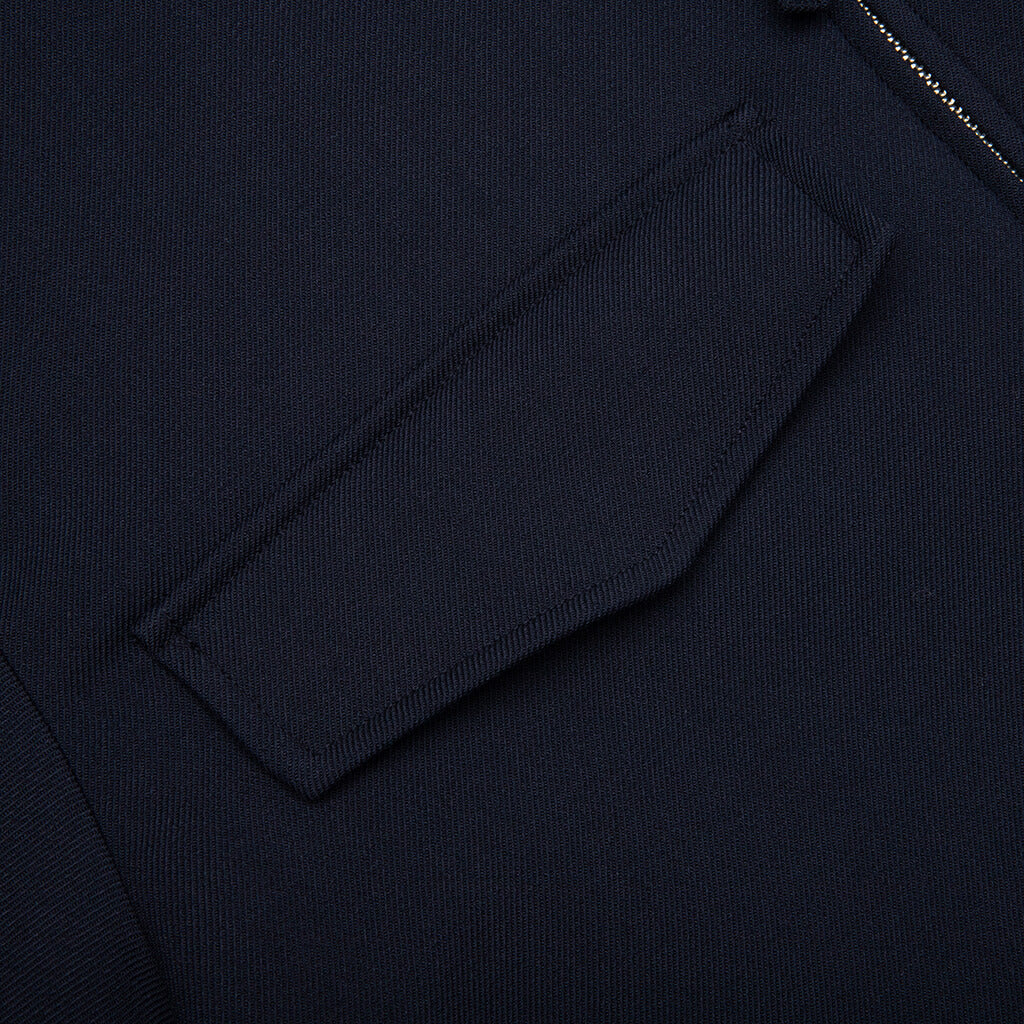 Rounded Bomber Jacket - Navy - Image 4