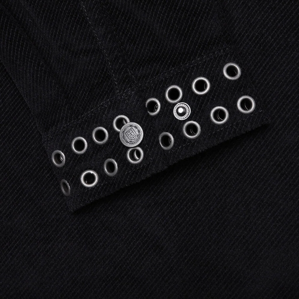 Brushed 1/4 Zip Jacket - Black - Image 4