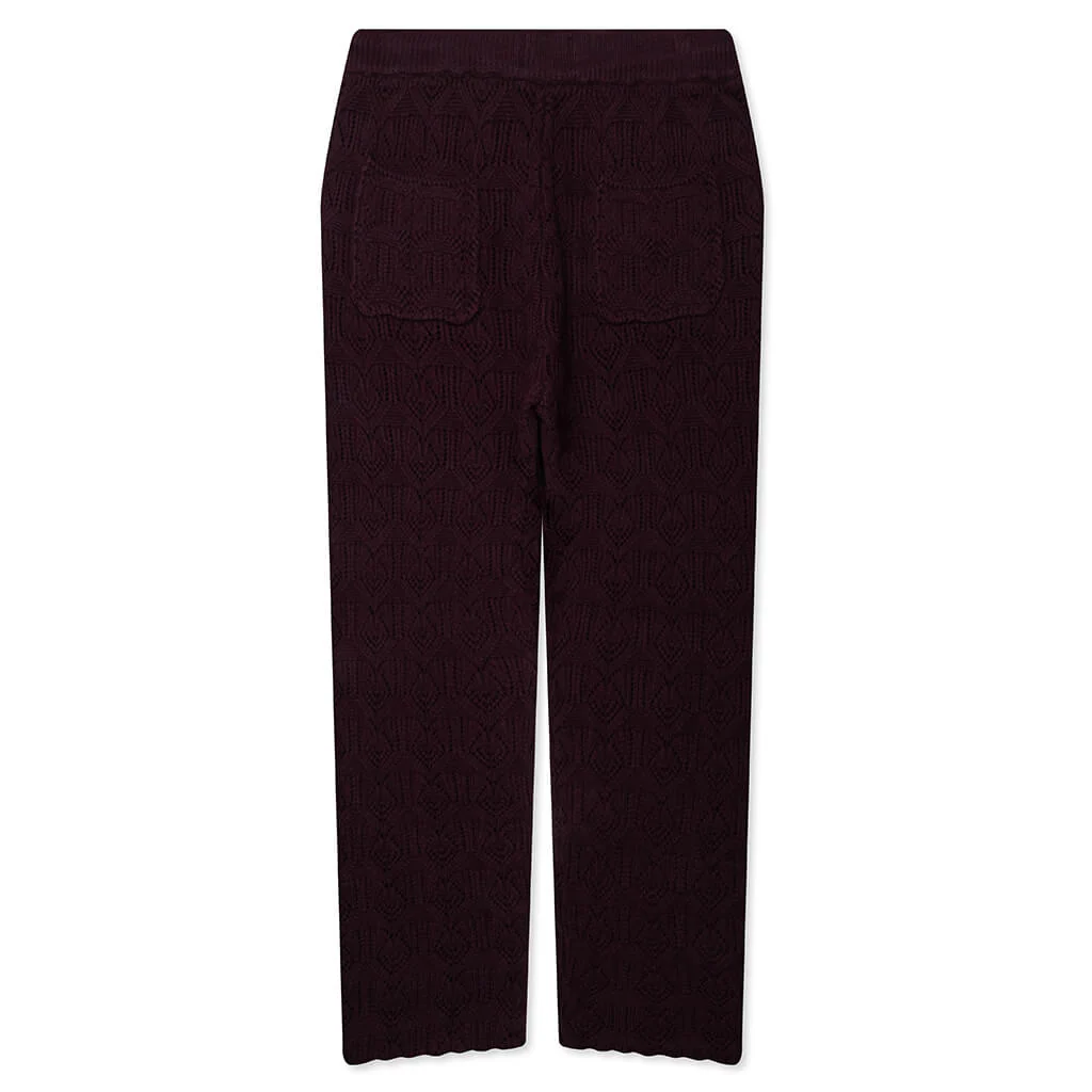 Cable Knit Pant - Berry - Image 2