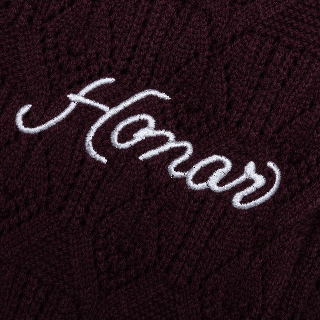 Cable Knit Pant - Berry - Image 3