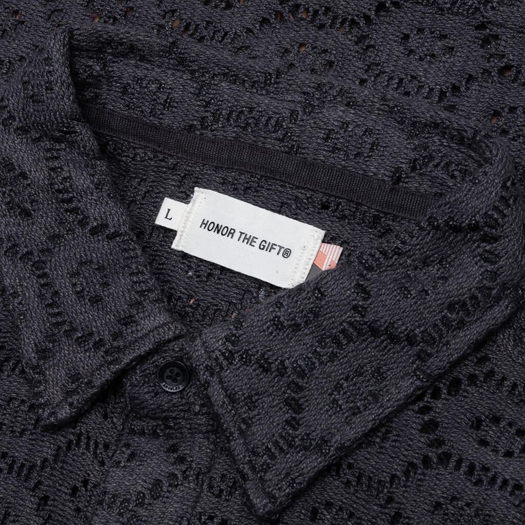 Crochet Button Up - Black - Image 3