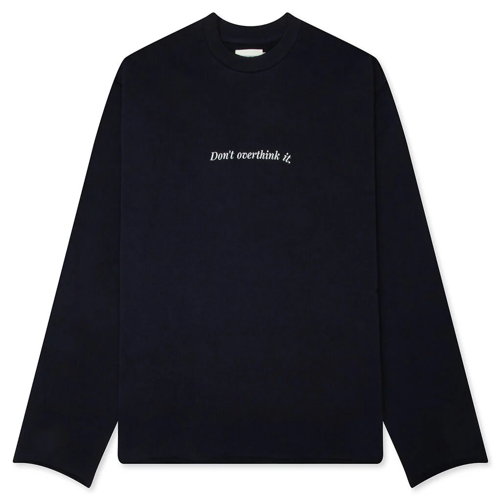 Don't Overthink It L/S Tee - Navy