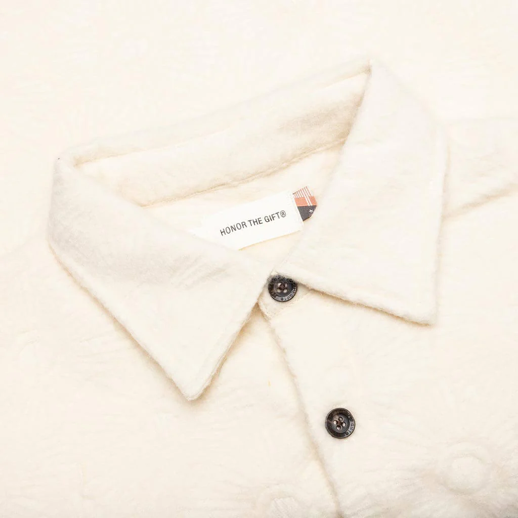 Floral Cover Shirt - Cream - Image 3