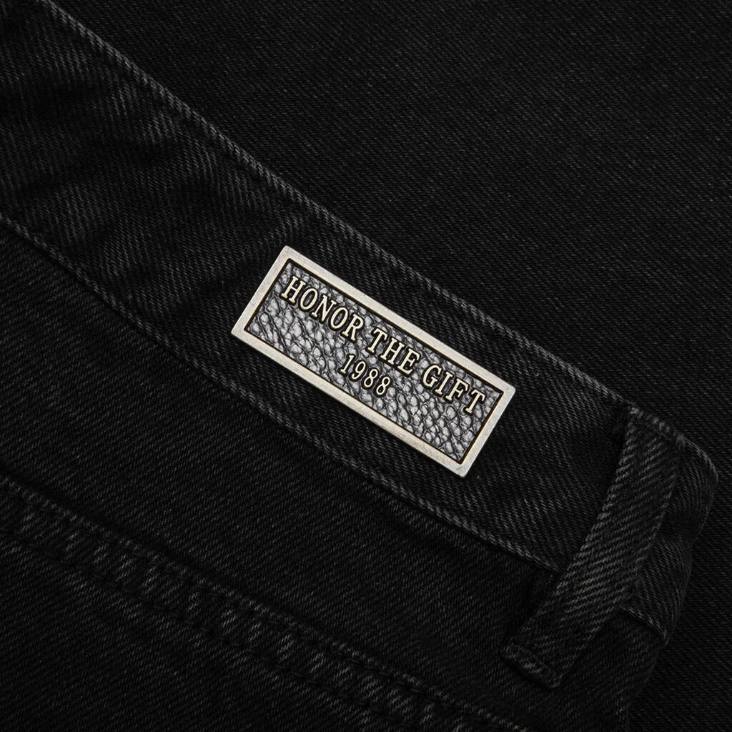 Frayed Edge 11" Denim Bermudas - Black - Image 6