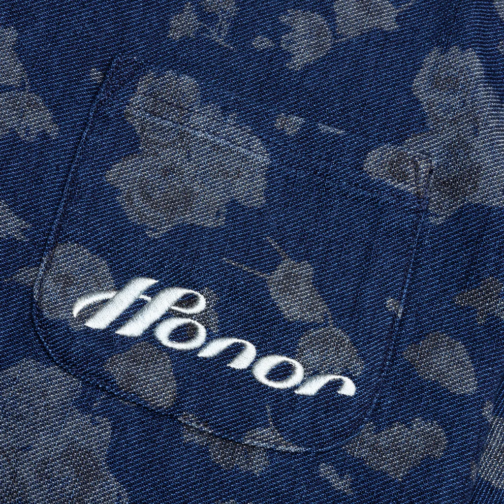 Indigo Floral Camp Shirt - Blue - Image 4