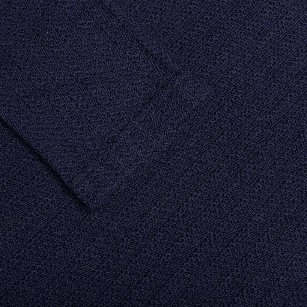 Long Sleeve Knit Polo - Navy - Image 3