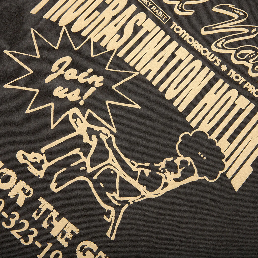 Procastination Hotline S/S Tee - Black - Image 3