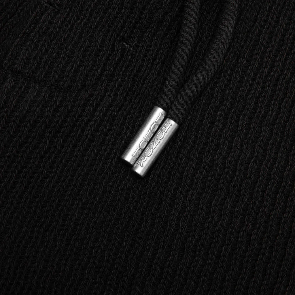 Rib Knit Drawcord 7" Shorts - Black - Image 3
