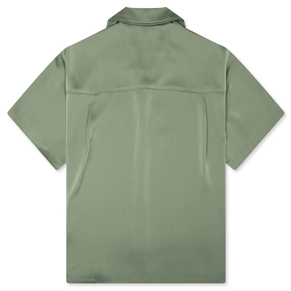 Satin Chest Logo Camp Collar - Sage - Image 2