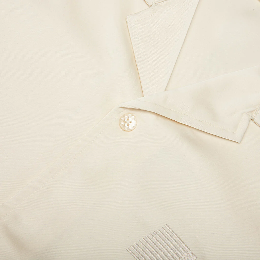 Satin Chest Logo Camp Collar - Sand - Image 3