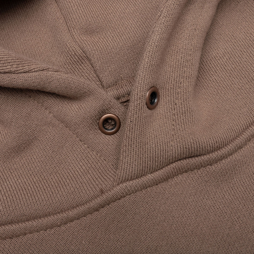 Script Embroidered Hoodie - Light Brown - Image 3