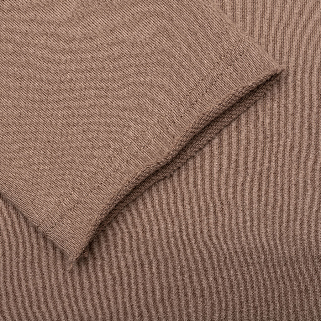 Script Embroidered Hoodie - Light Brown - Image 7