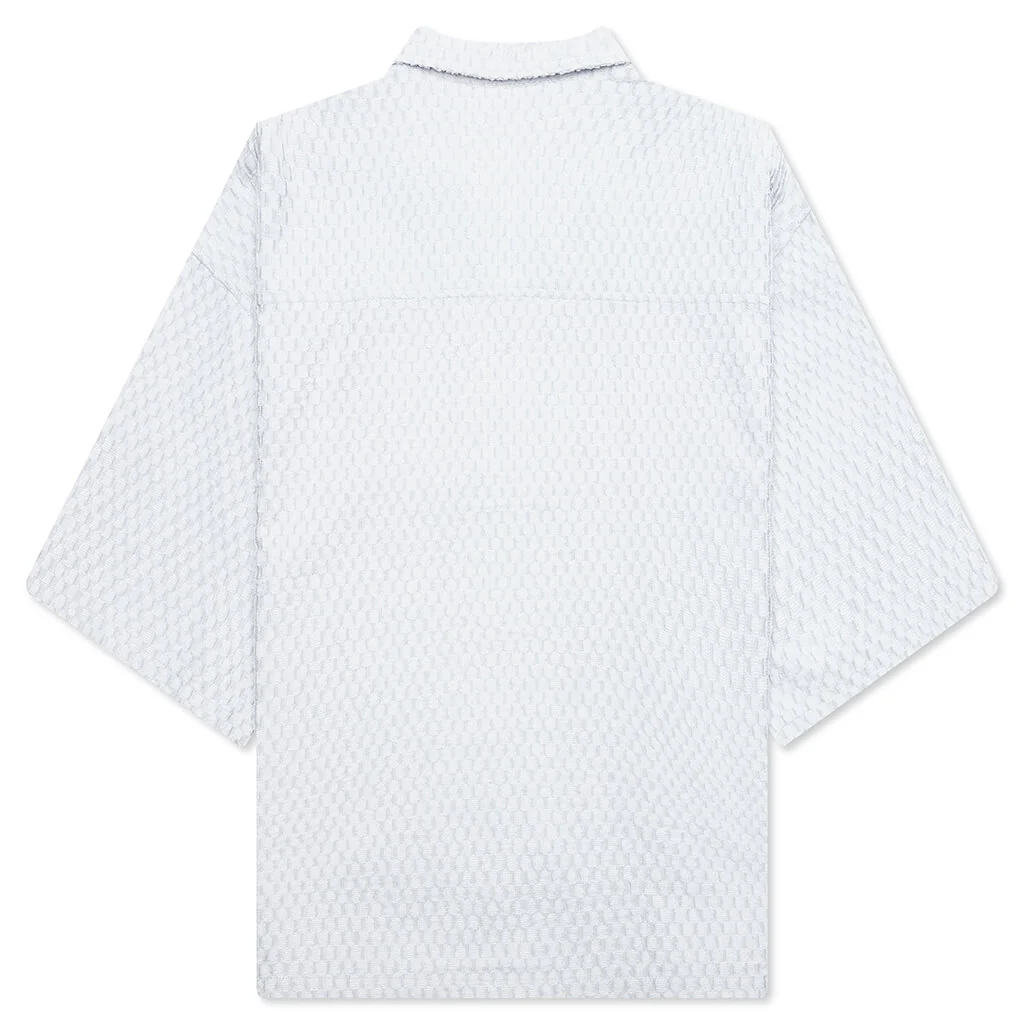 Textured Knit Quarter Zip - Grey - Image 2