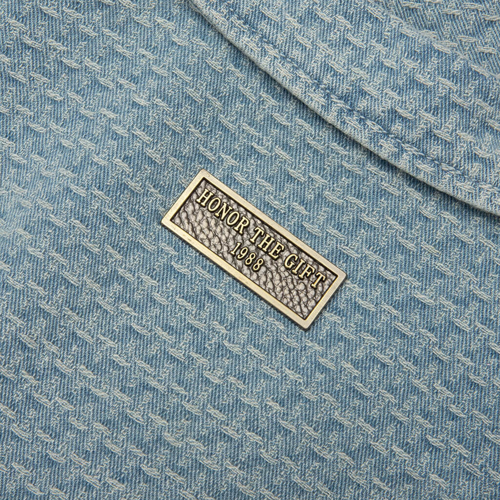 Vintage Indigo Zip Front Short Sleeve - Light Indigo - Image 5