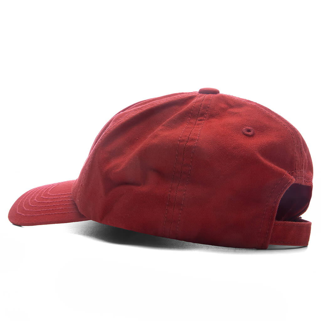 6 Panel Twill Cap #19 - Red - Image 3
