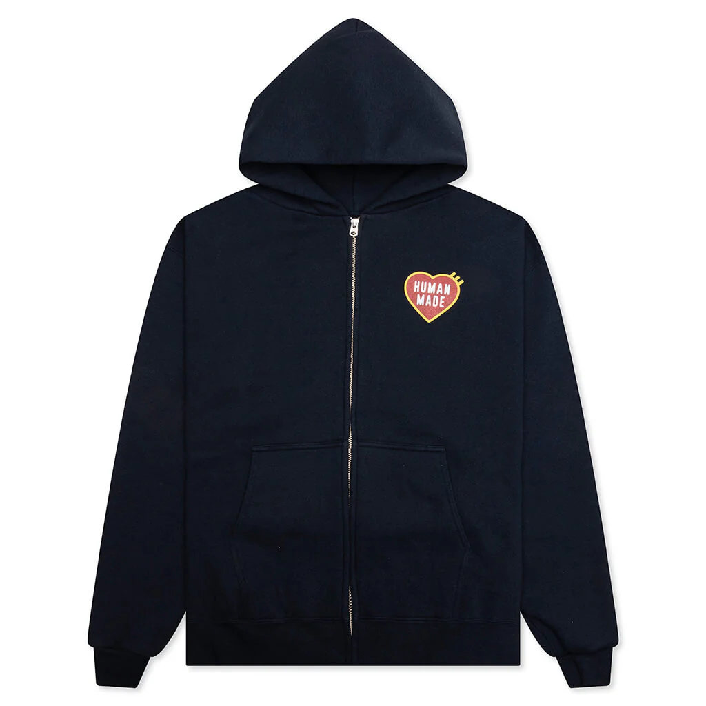 Classic Zip-Up Hoodie - Navy
