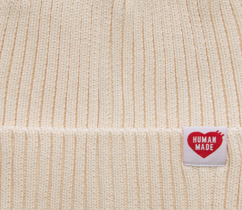 Cotton Rib Beanie - White - Image 2