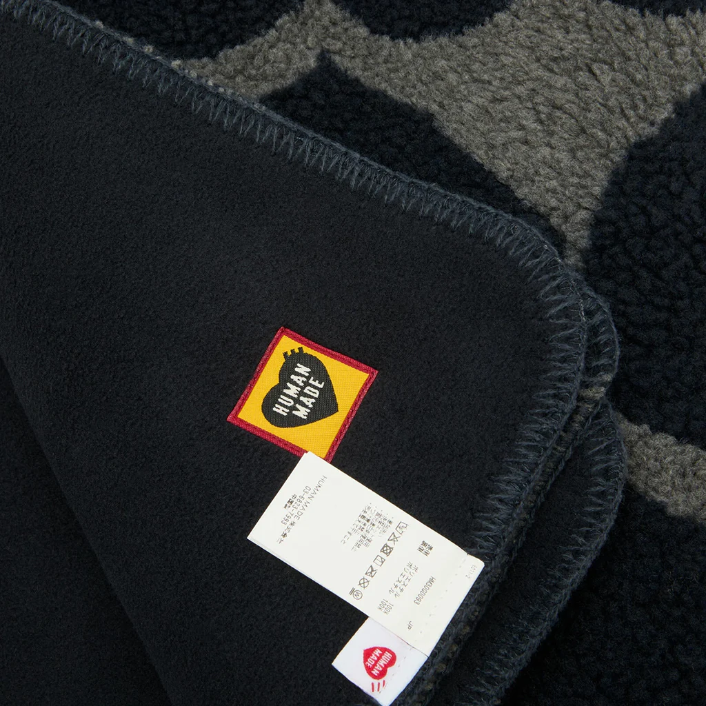 Heart Fleece Blanket - Navy - Image 4