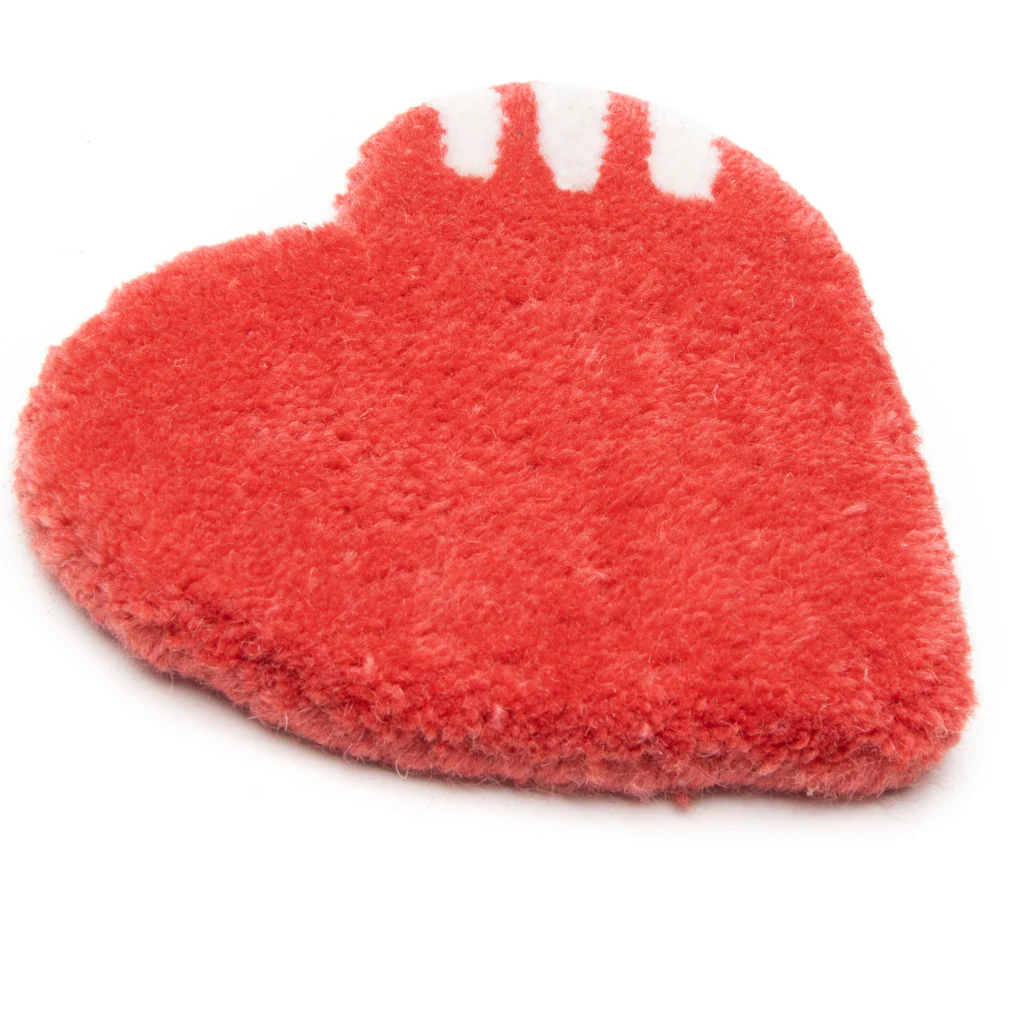 Heart Rug Coaster - Red - Image 3