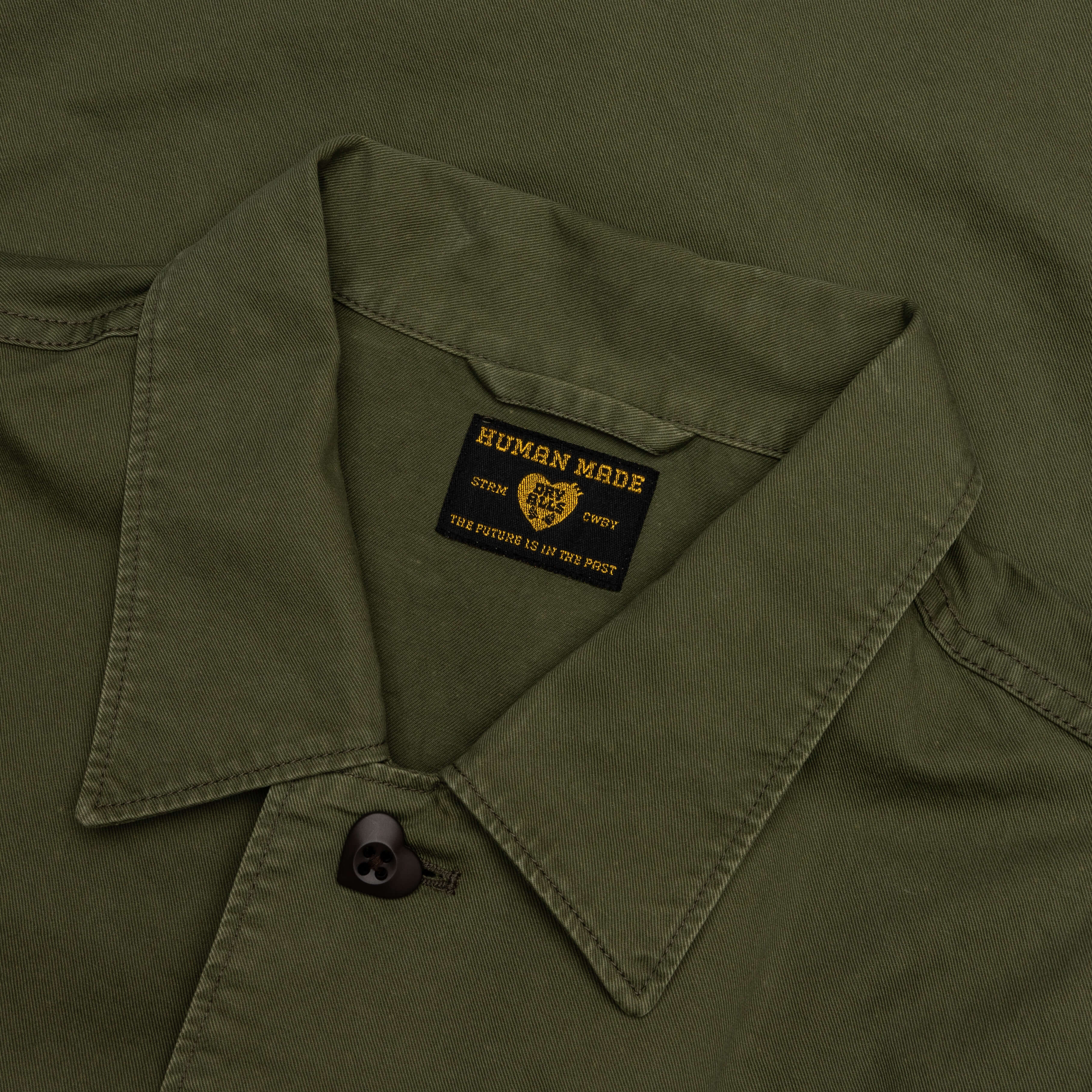 Patched Military Shirt - Olive Drab - Image 3