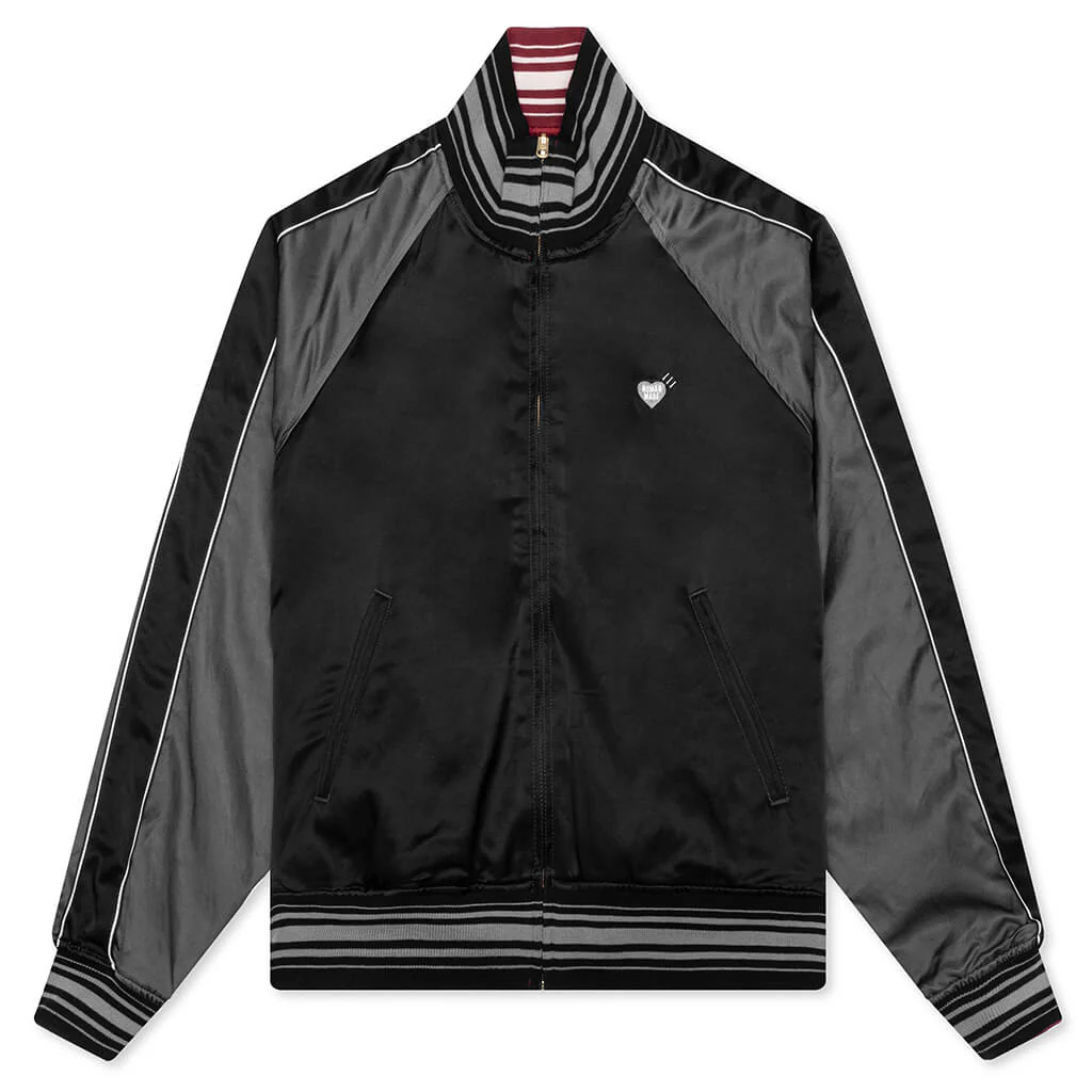 Reversible Satin Jacket - Burgundy - Image 4