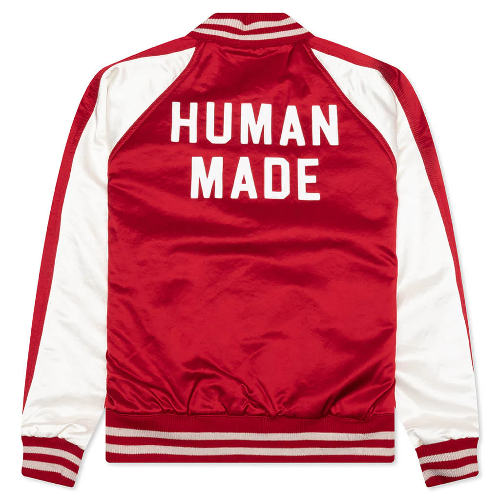 Satin Stadium Jacket - Red - Image 2