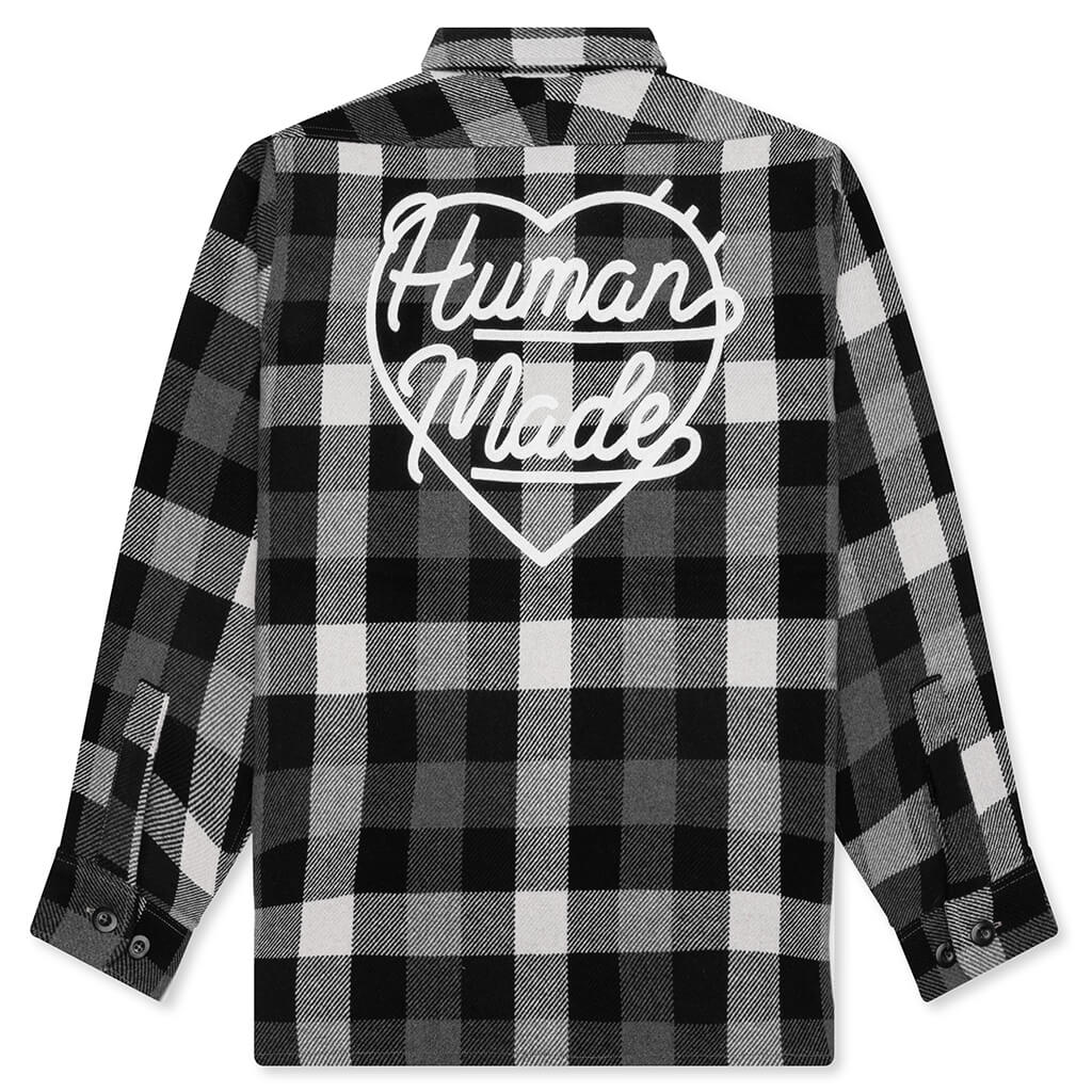 Wool Check Shirt Jacket - Black - Image 2