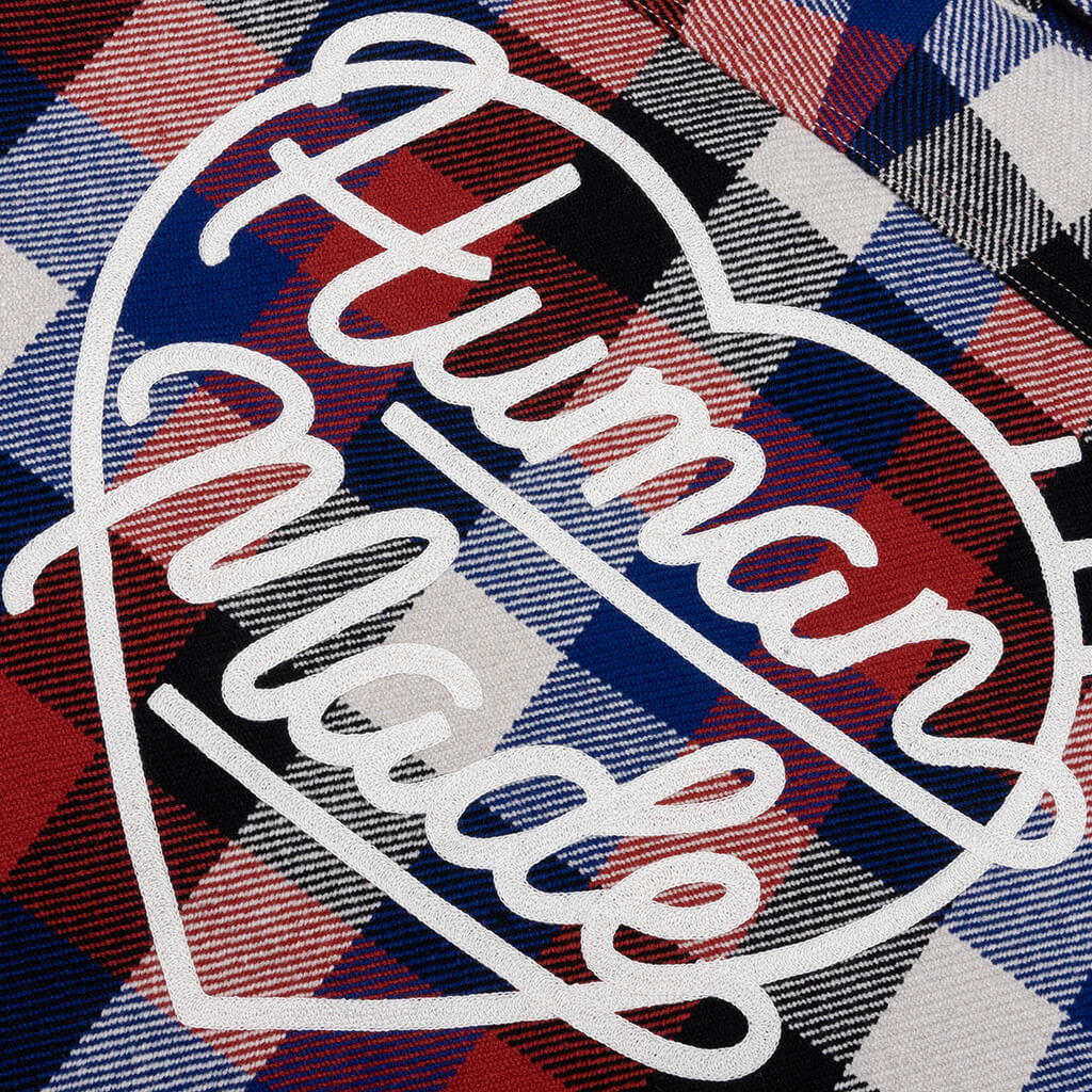 Wool Check Shirt Jacket - Red - Image 4
