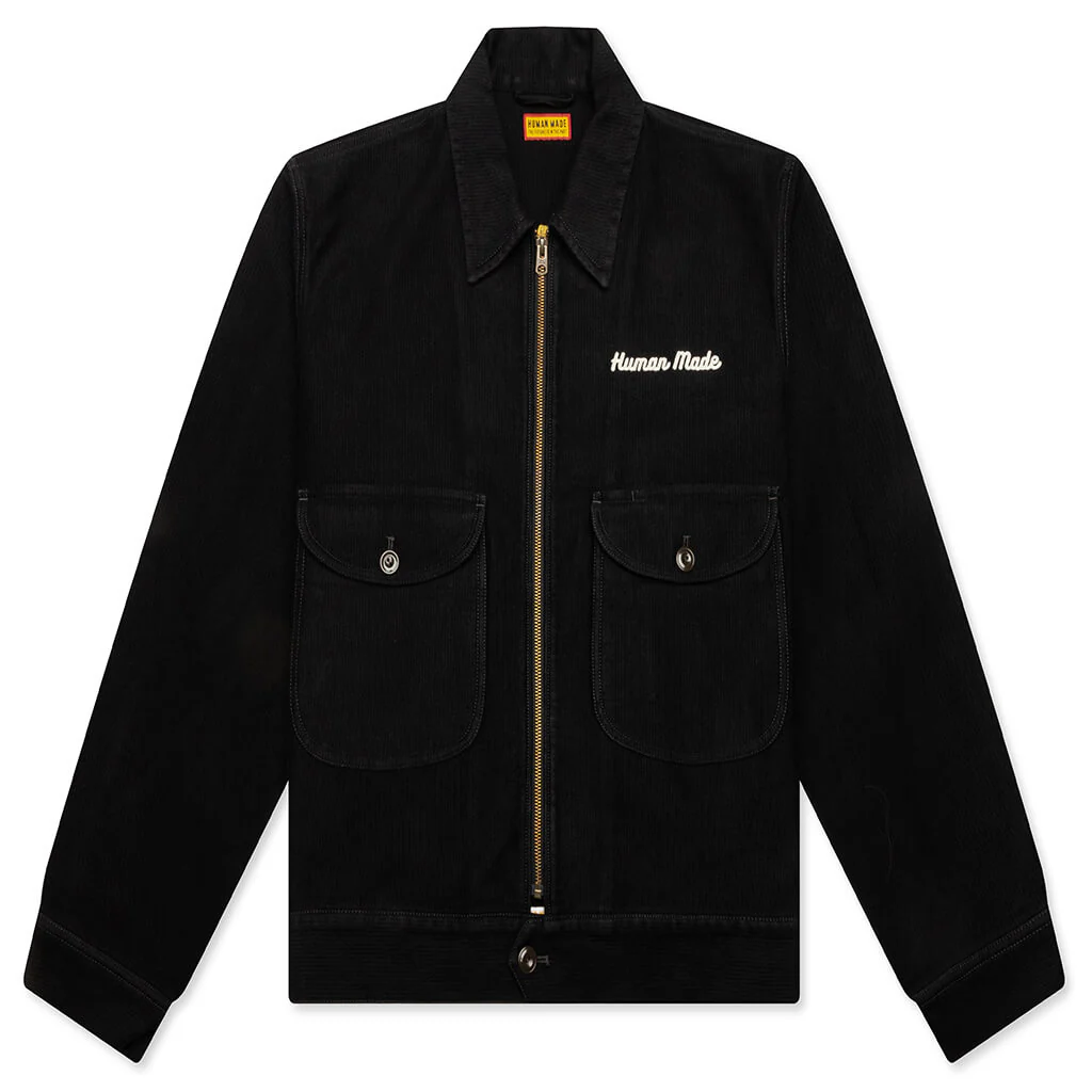Zip-Up Work Jacket - Black