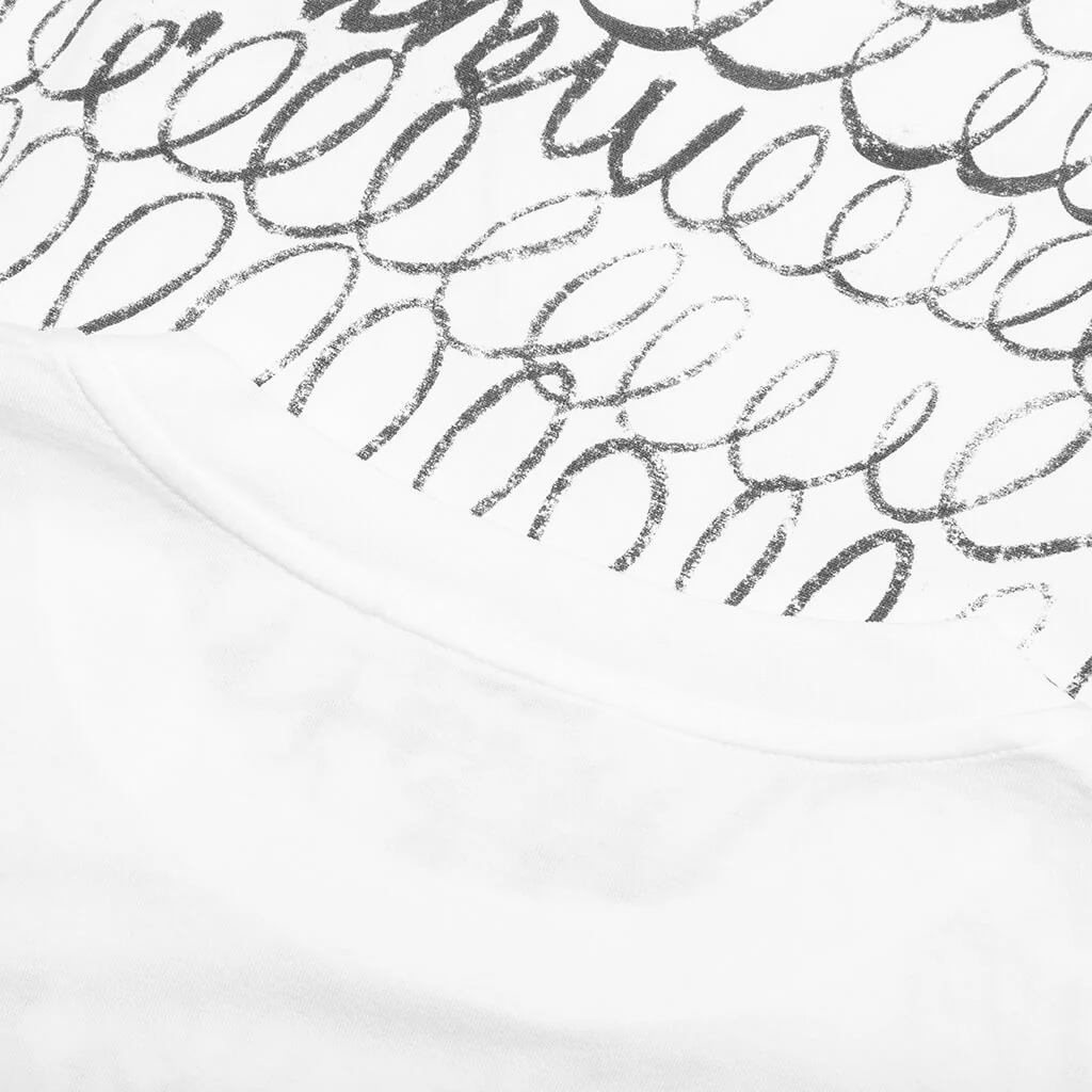Scribble Motif T-Shirt - Lily White - Image 4