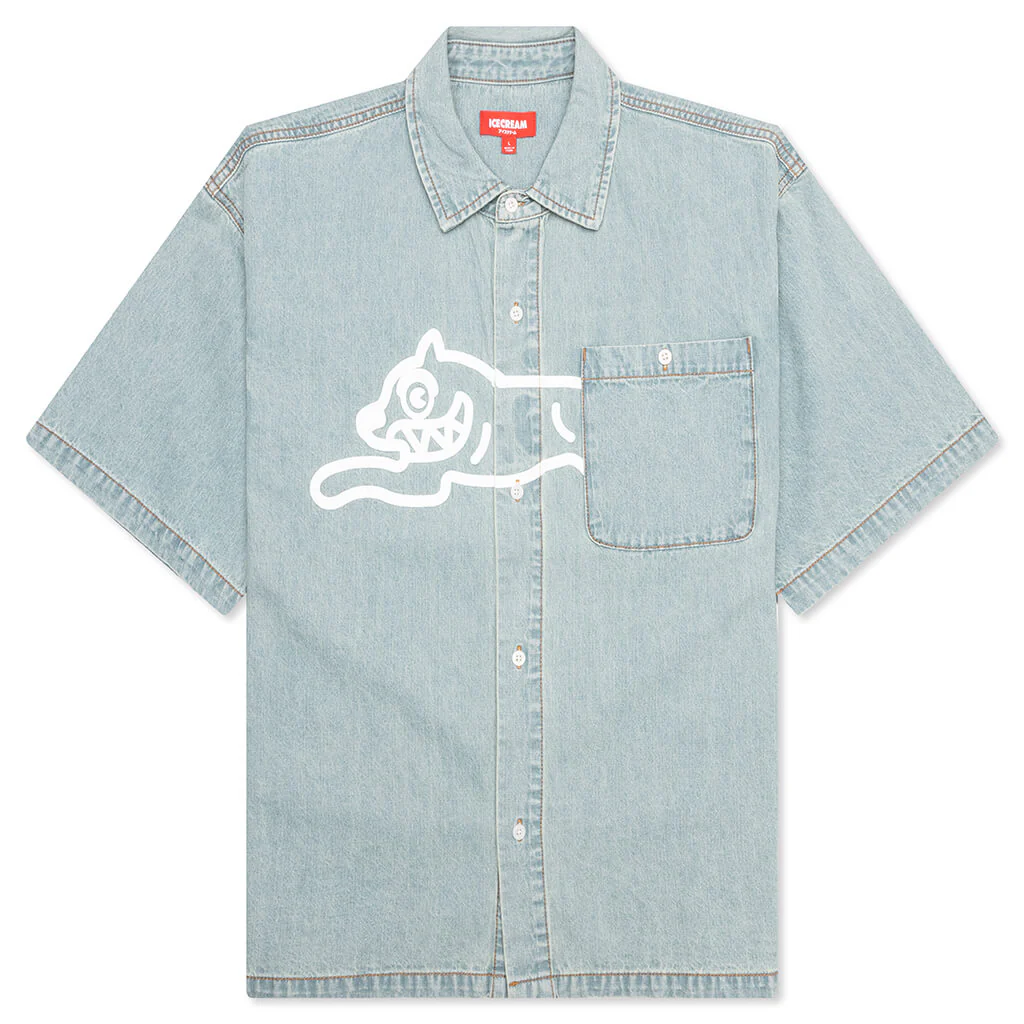 Blue Dog S/S Cropped Fit Woven Shirt - Blueberry Haze
