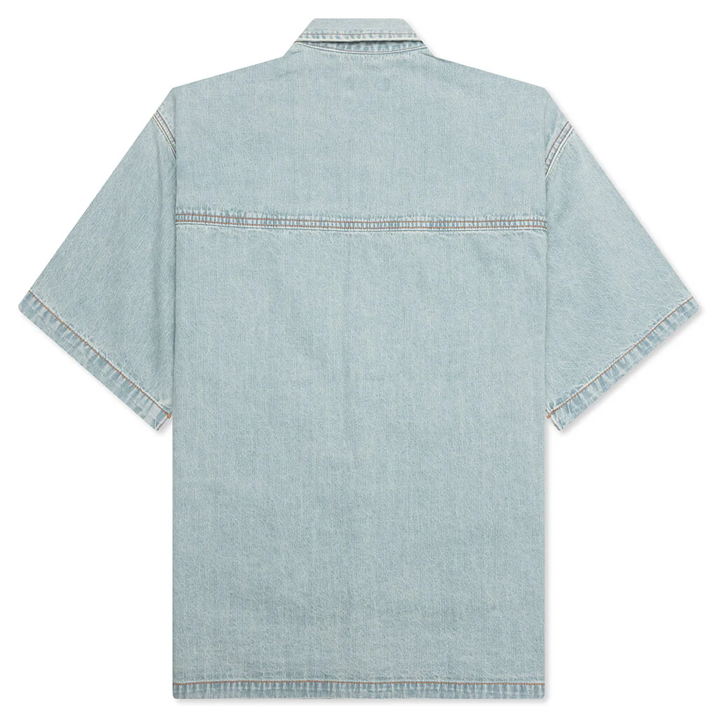 Blue Dog S/S Cropped Fit Woven Shirt - Blueberry Haze - Image 2