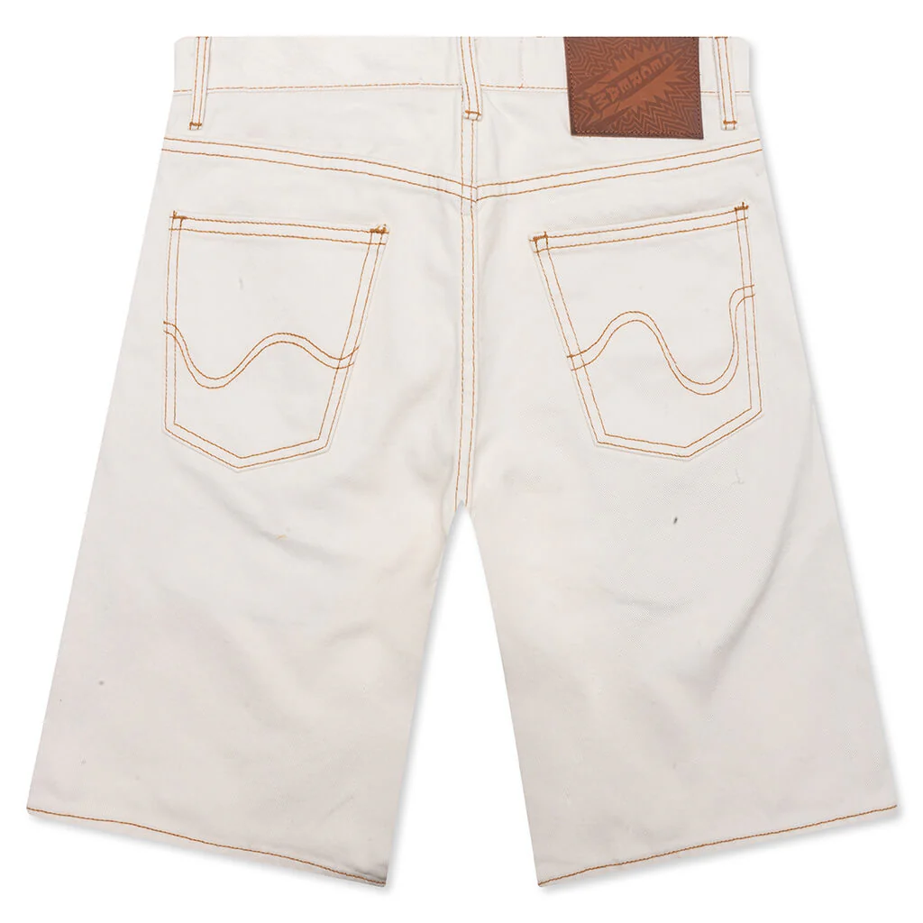 Cream Jean Strawberry Fit Shorts - Whisper White - Image 2
